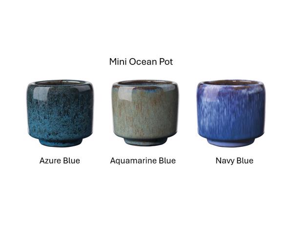 Glazed Ocean Pots Azure